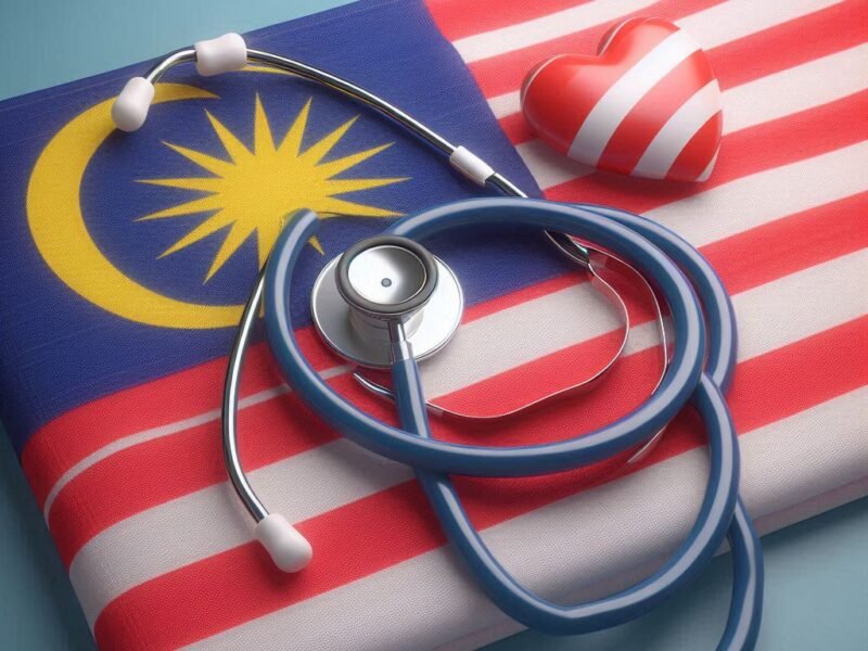 malaysian flag with stethoscope malaysian flag with stethoscope